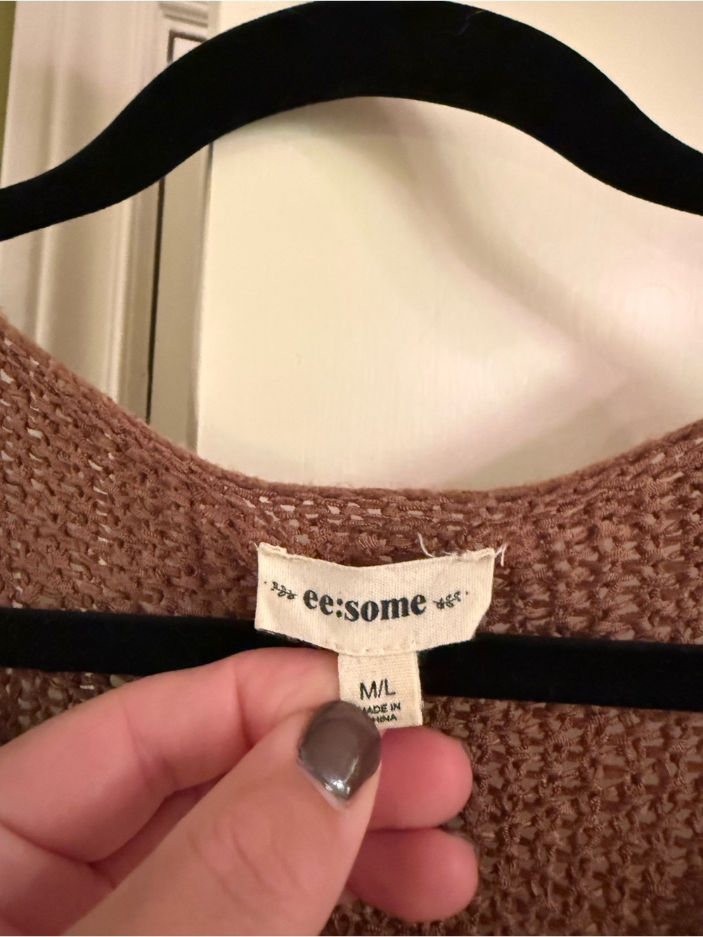 ee:some Oversized Open Knit V-Neck Sweater M/L - Picture 2 of 4